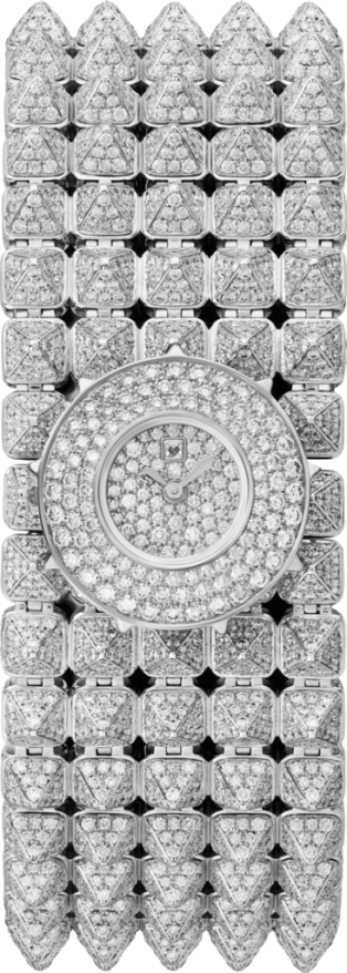 Clash [un]limited watch 21.4 mm, quartz movement, 18K white gold, diamonds, metal bracelet
